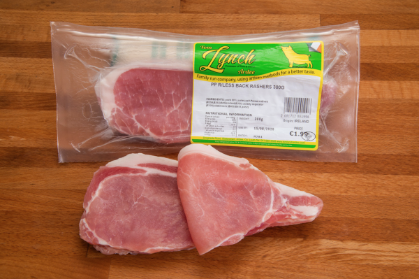 Pale Back Rashers Rindless 300grm